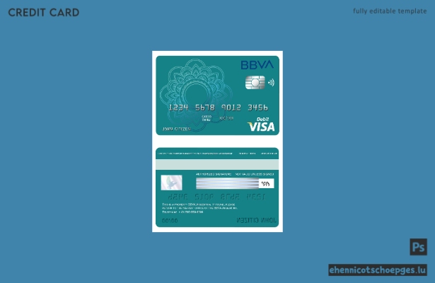 Beispielvorschau der BBVA-Bank-Visa-Karte aus Argentinien
